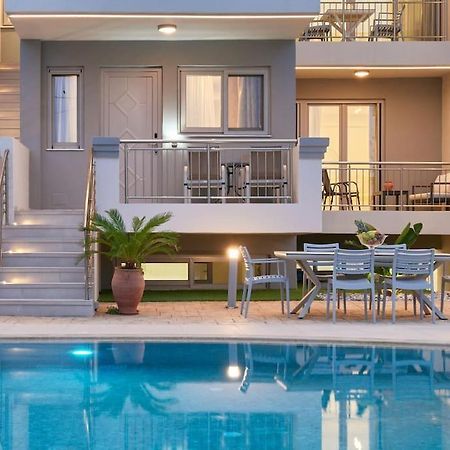 Modern Family Apartment Ewa With Pool, Dining Area On Crete Coast Stavromenos Luaran gambar