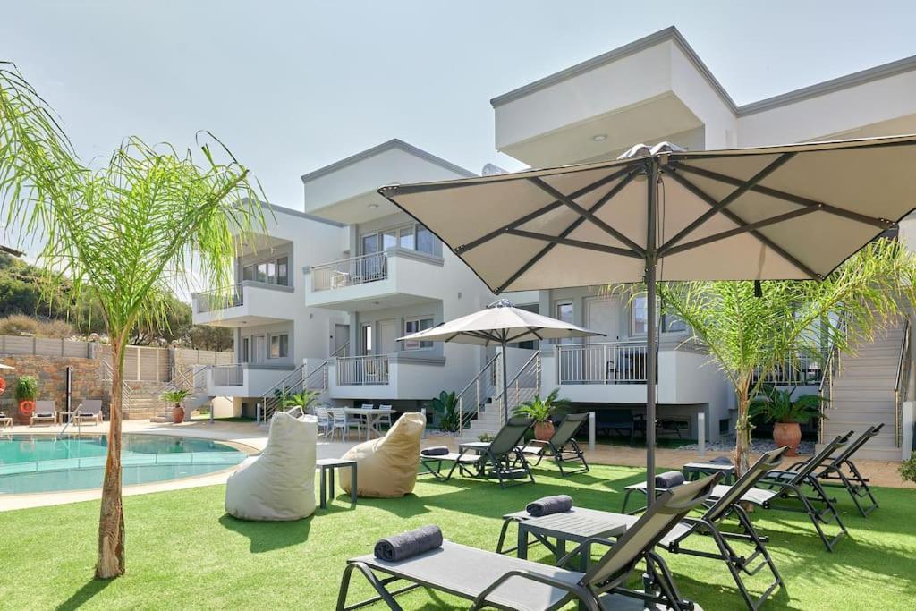 Modern Family Apartment Ewa With Pool, Dining Area On Crete Coast Stavromenos Luaran gambar